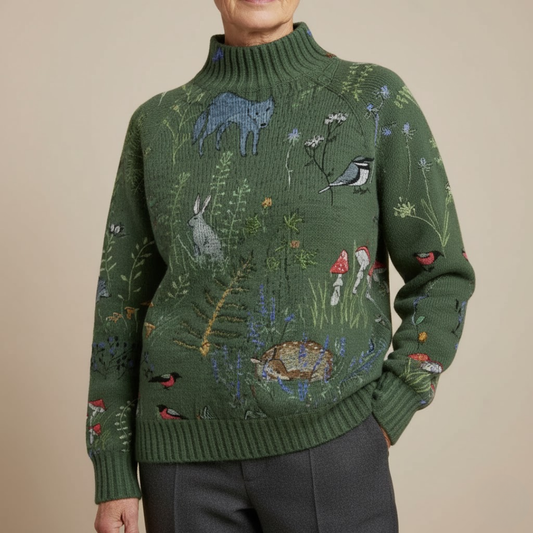Alba | Tejido de punto acogedor con estampado inspirado en el bosque