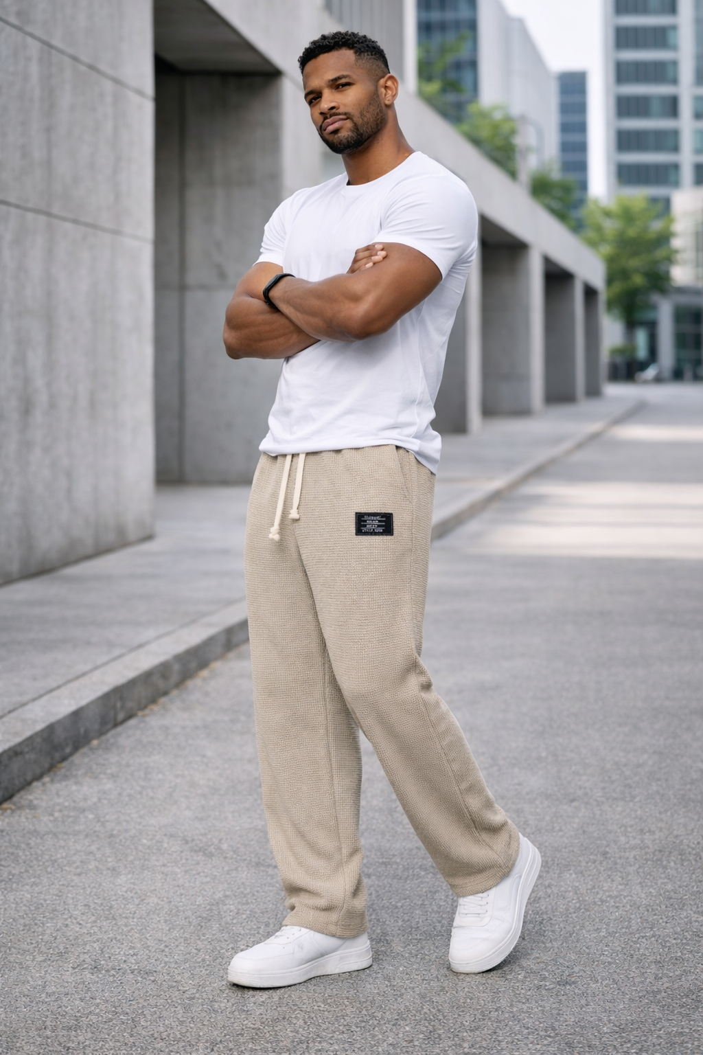 Andre — Pantalones de pierna ancha con cintura ajustable