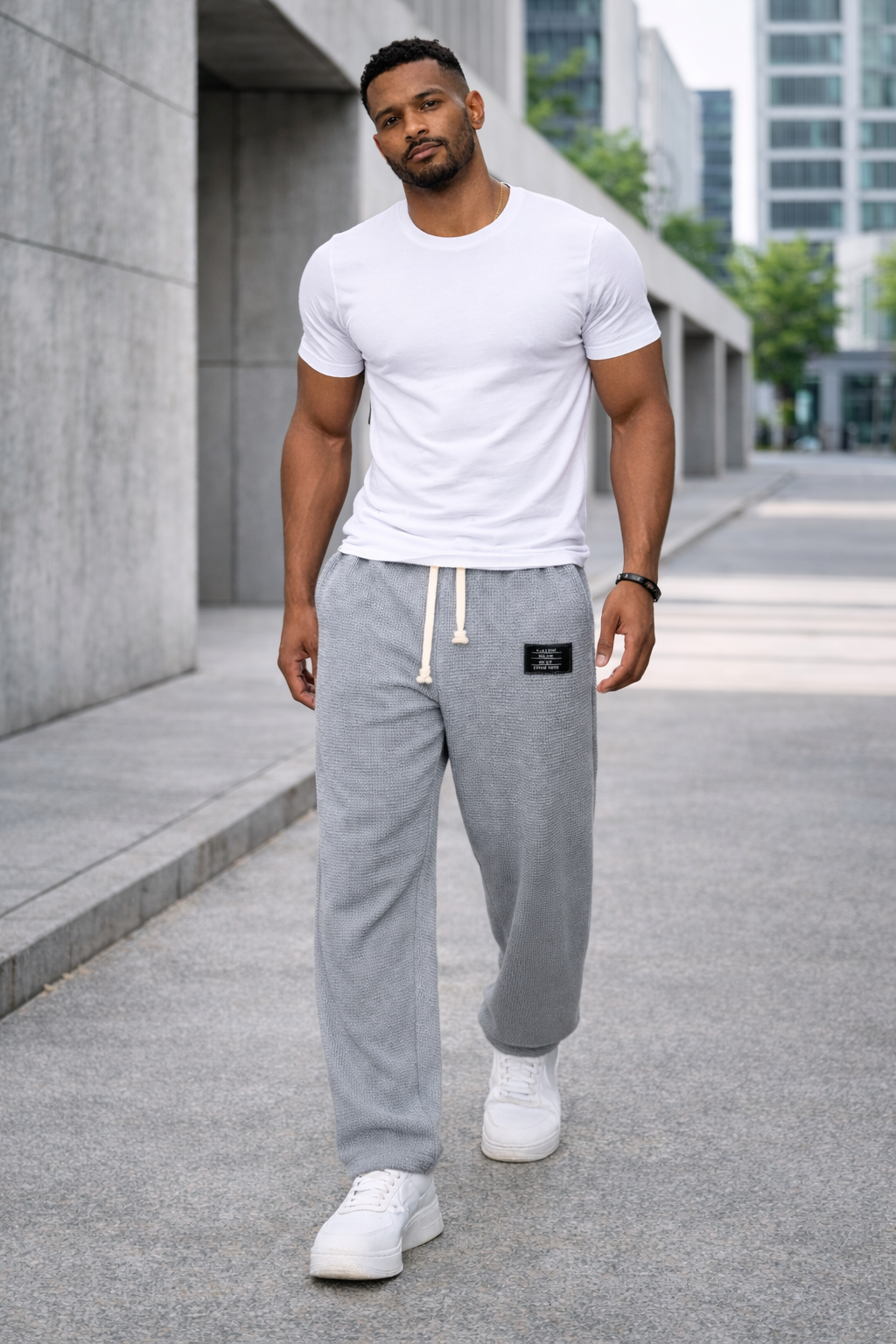 Andre — Pantalones de pierna ancha con cintura ajustable