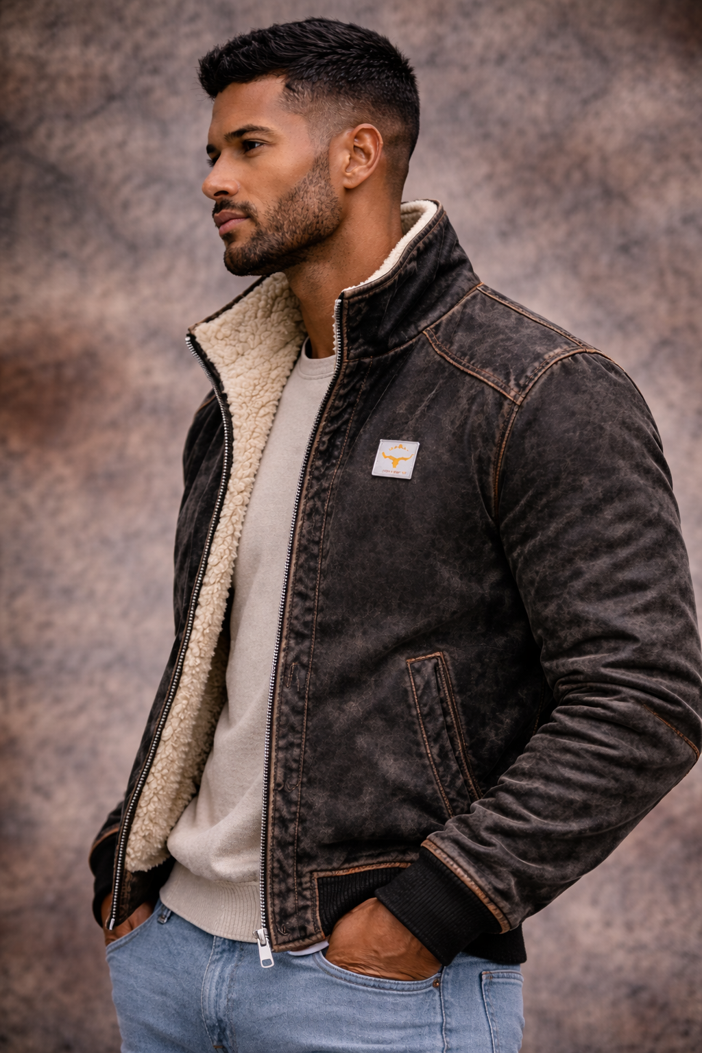 AURELIO| CHAQUETA DE CUERO TÉRMICO