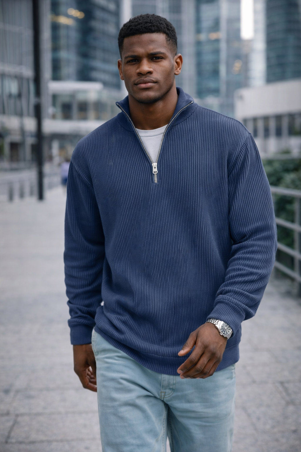 Bruno | Suéter moderno de media cremallera