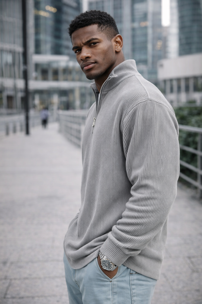 Bruno | Suéter moderno de media cremallera