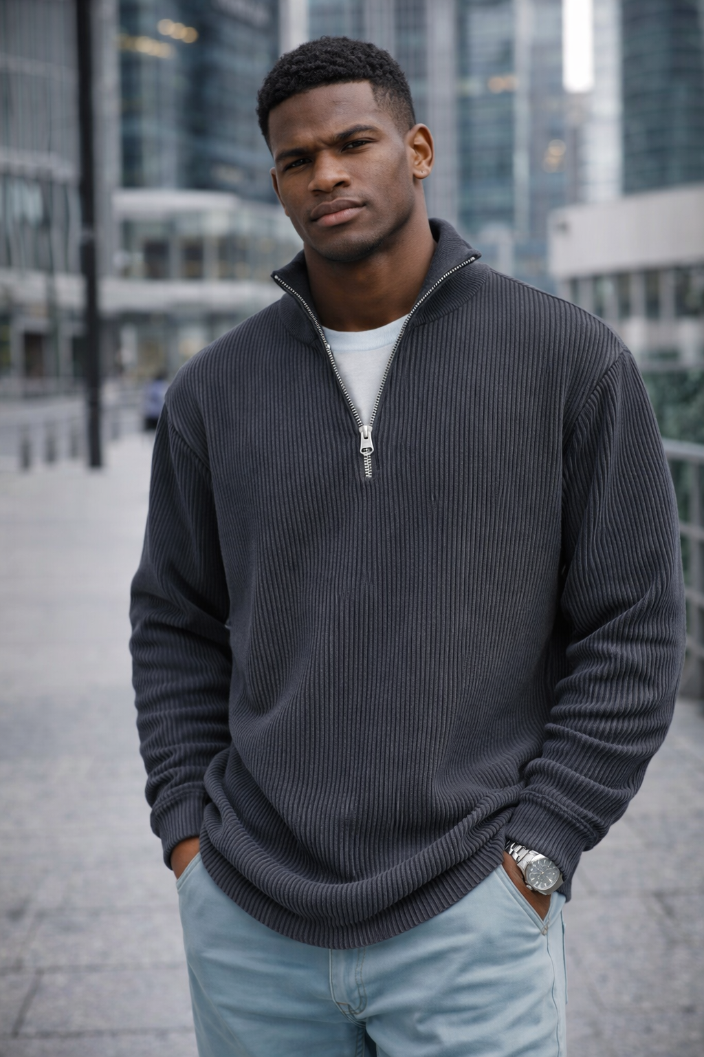 Bruno | Suéter moderno de media cremallera