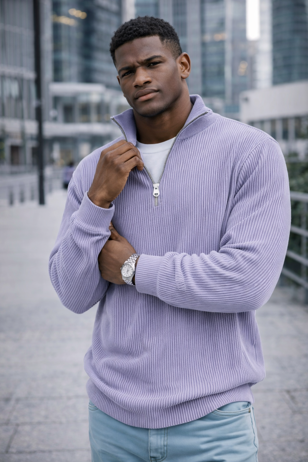 Bruno | Suéter moderno de media cremallera
