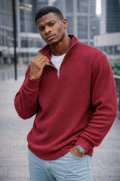 Bruno | Suéter moderno de media cremallera