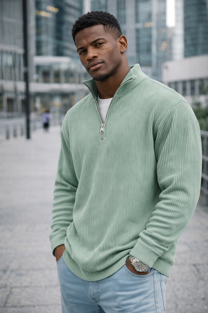Bruno | Suéter moderno de media cremallera