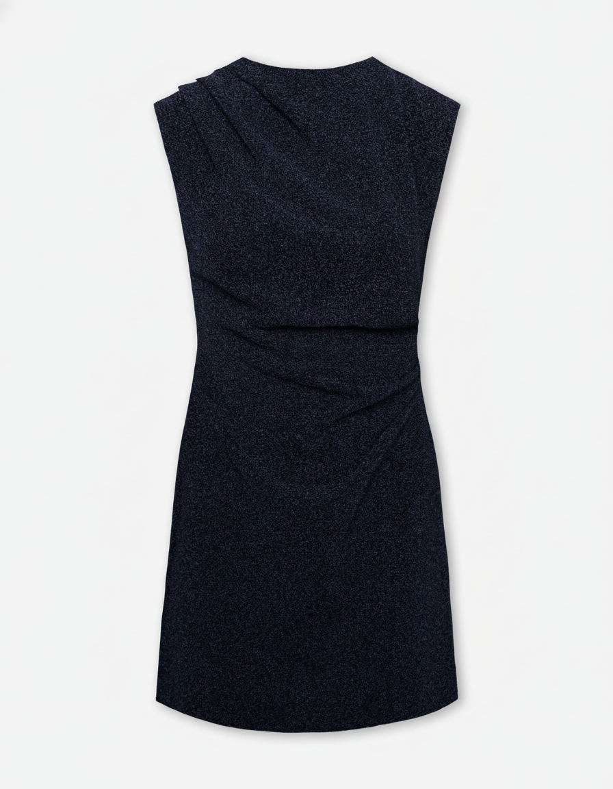 Renata - Vestido Glitter Azul Oscuro