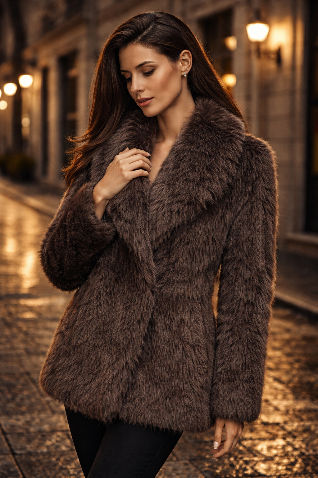 Esmeralda | Abrigo de piel sintética premium.