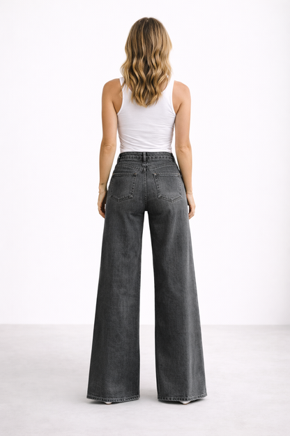 Mirisa - Pantalones anchos de talle alto y tacto suave