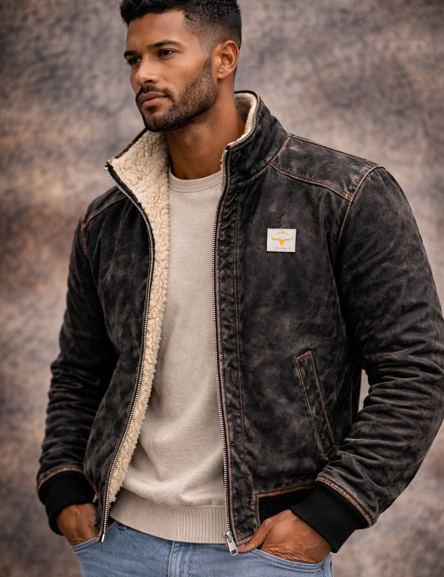 AURELIO| CHAQUETA DE CUERO TÉRMICO