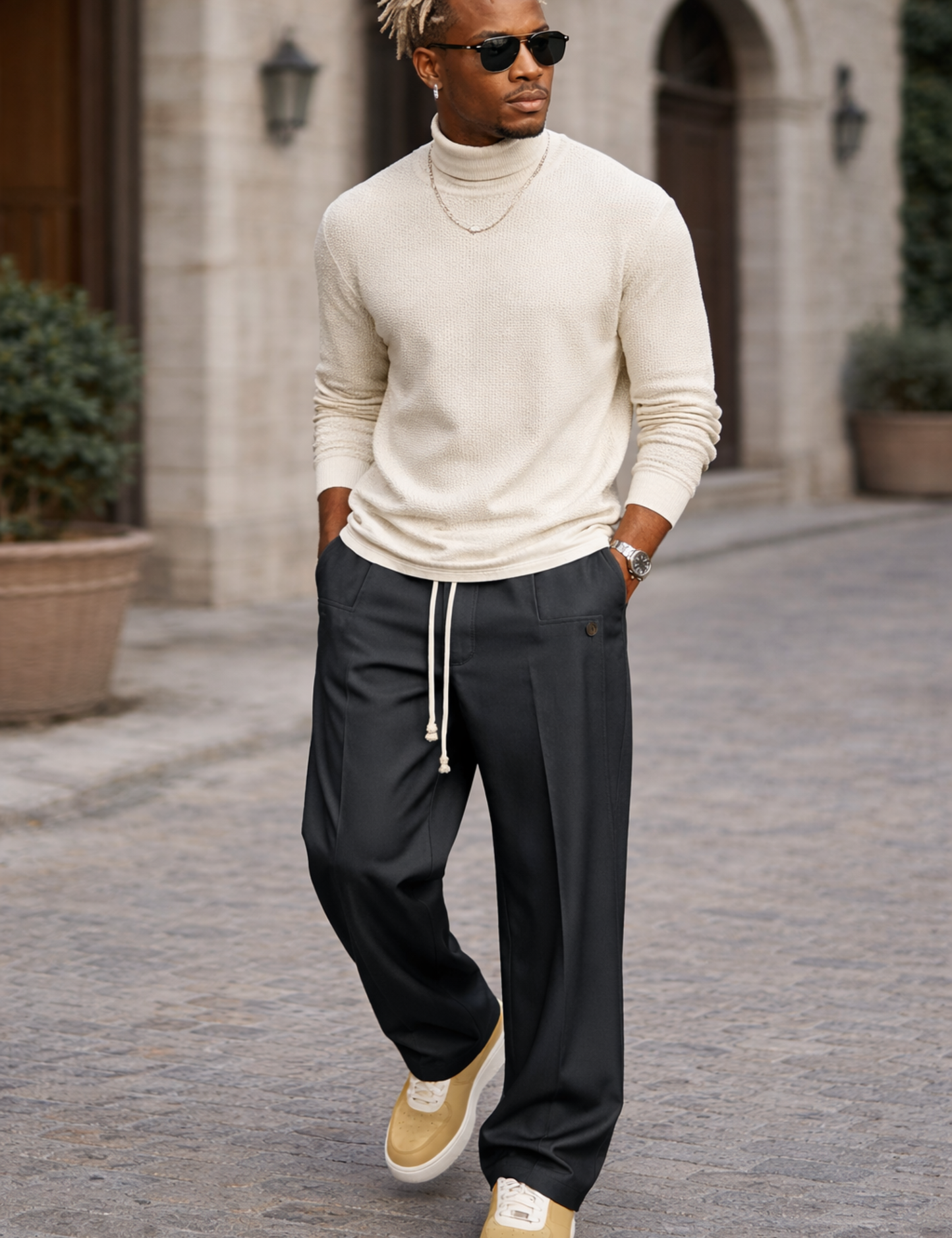 Marco - Pantalón Elegante con Cordón Ajustable