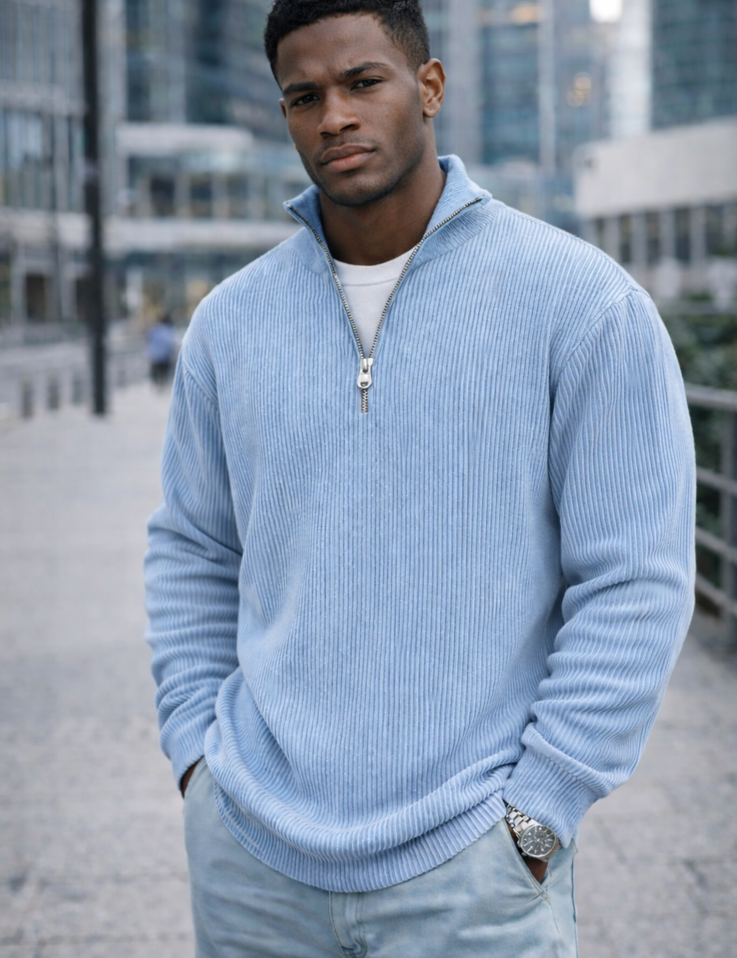 Bruno | Suéter moderno de media cremallera