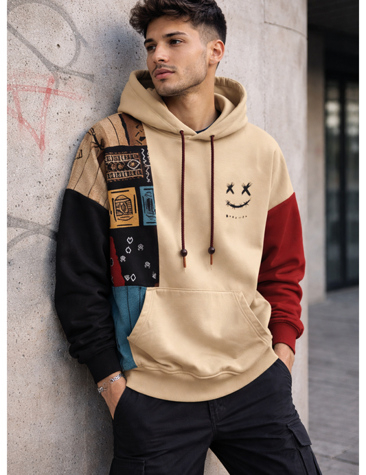 Axel - Sudadera Urbana Patchwork con Capucha