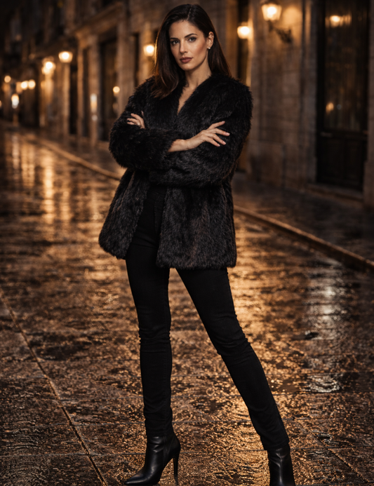 Esmeralda | Abrigo de piel sintética premium.